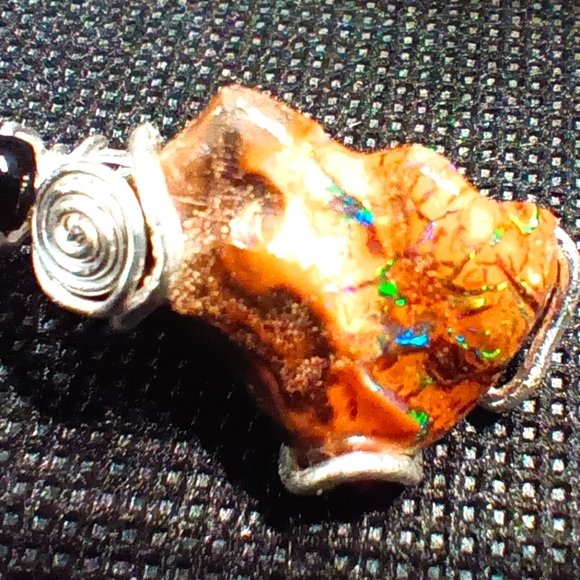 Australian Boulder Opal Pendant Sterling Silver - Picture 6 of 16